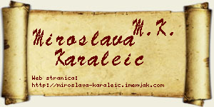Miroslava Karaleić vizit kartica